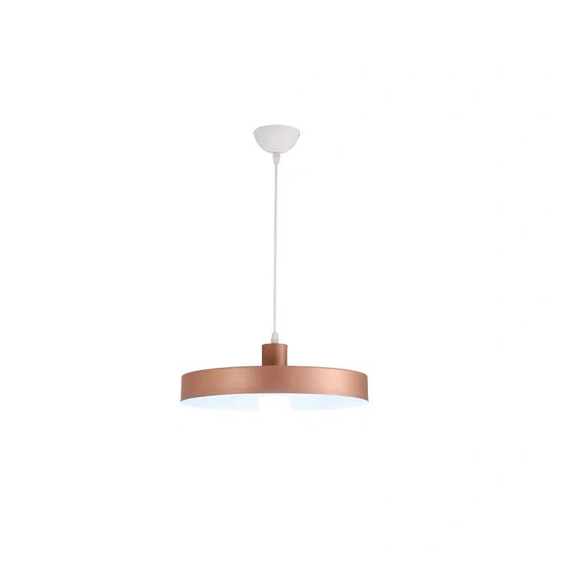 Modern Pendant Light Kit With Metal Pot Lid Shade – Ideal For Dining Room Hanging Lamp Rose Gold