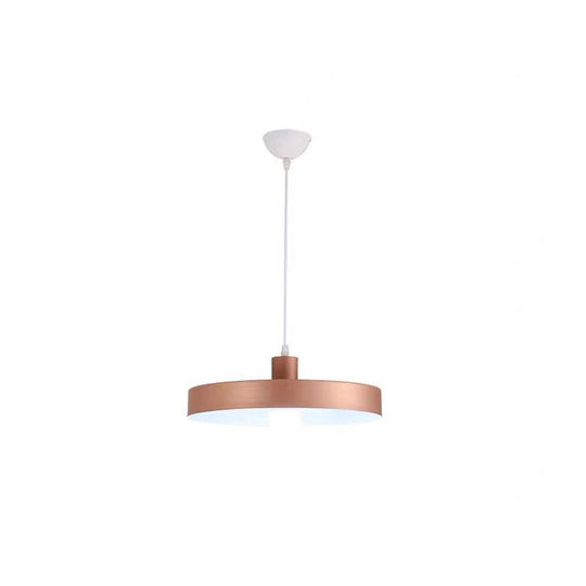 Modern Pendant Light Kit With Metal Pot Lid Shade – Ideal For Dining Room Hanging Lamp Rose Gold