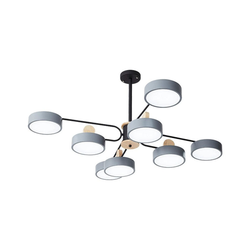 Modern Starburst Chandelier - Simplistic Metal Ceiling Lamp With Acrylic Shade For Living Room