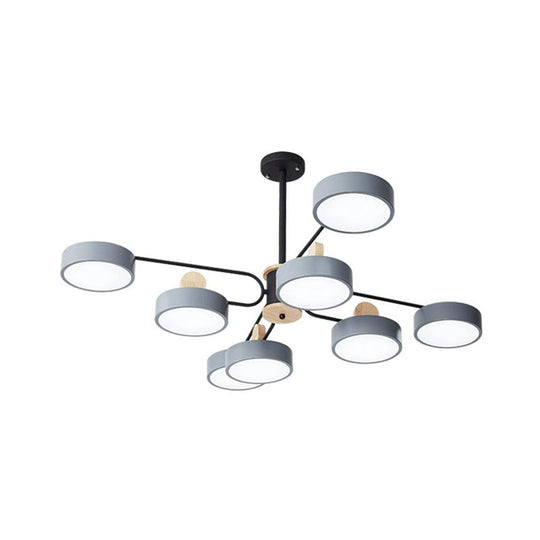 Modern Starburst Chandelier - Simplistic Metal Ceiling Lamp With Acrylic Shade For Living Room