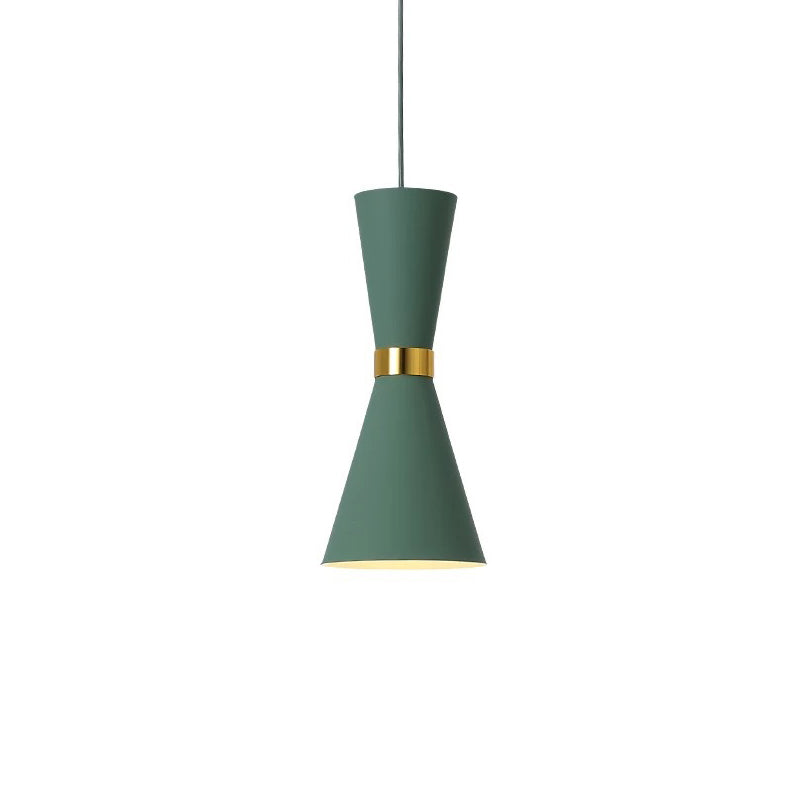 Hourglass Ceiling Hang Fixture - Contemporary Metal Pendant Light For Dining Room Down Lighting