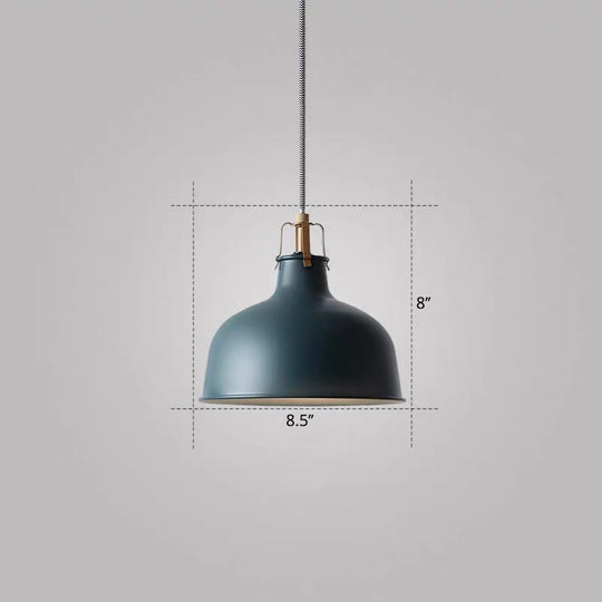 Modern Metal Barn Pendant Light For Dining Room - 1-Head Suspension