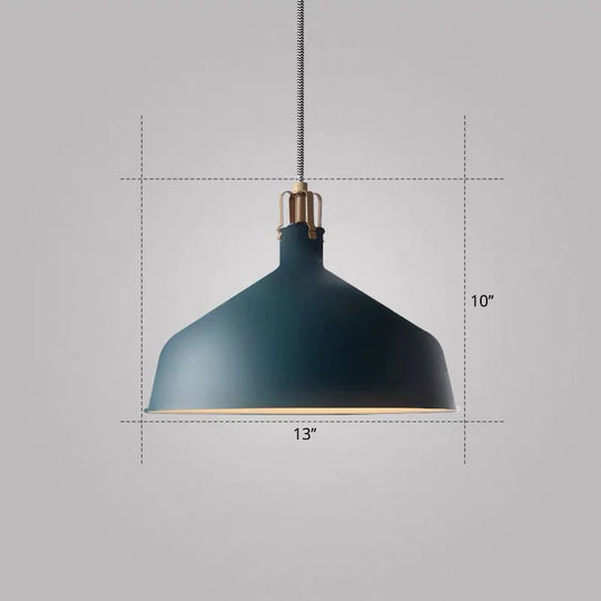 Modern Metal Barn Hanging Pendant Light For Dining Room - 1-Head Suspension