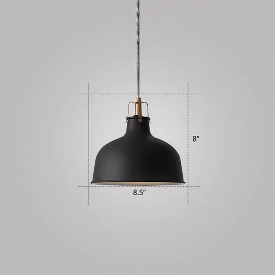 Modern Metal Barn Pendant Light For Dining Room - 1-Head Suspension