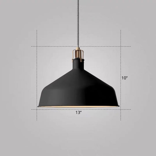 Modern Metal Barn Pendant Light For Dining Room - 1-Head Suspension