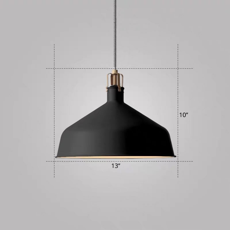 Modern Metal Barn Hanging Pendant Light For Dining Room - 1-Head Suspension
