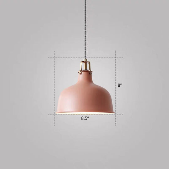 Modern Metal Barn Pendant Light For Dining Room - 1-Head Suspension