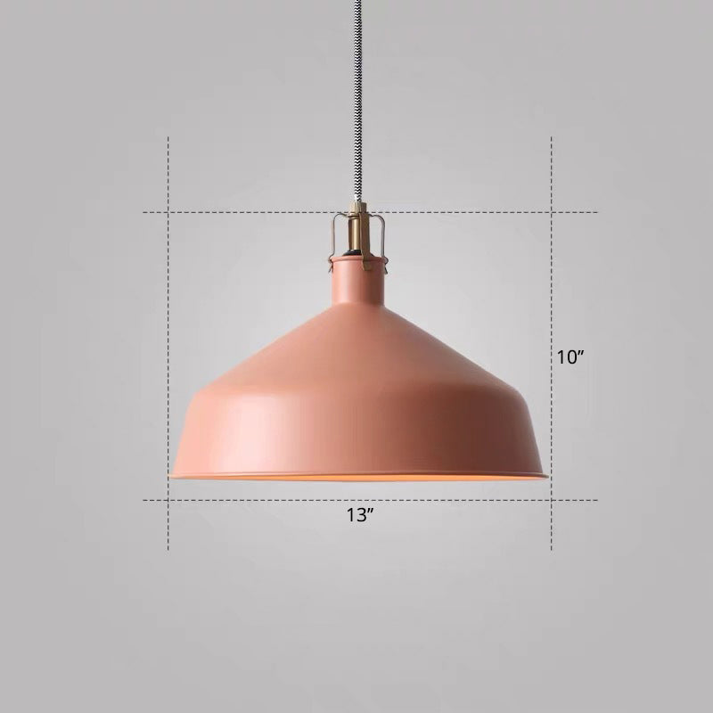 Modern Metal Barn Pendant Light For Dining Room - 1-Head Suspension