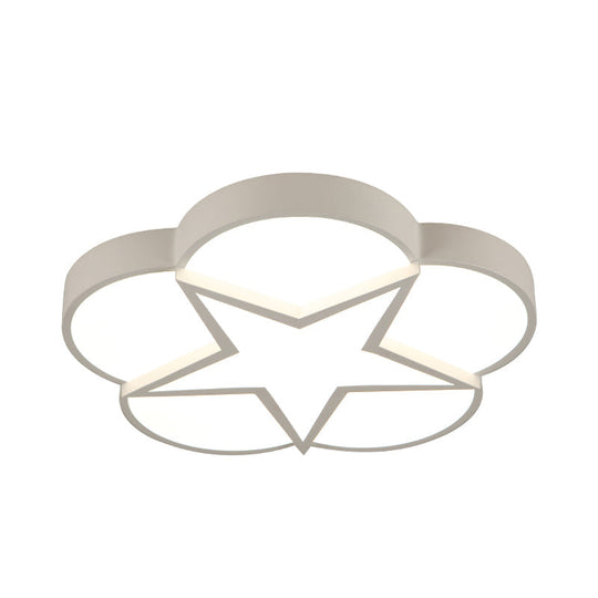 Modern White Acrylic Star Flush Mount Ceiling Light For Bedroom