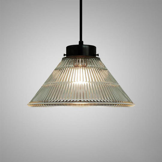 Brass Geometric Glass Drop Pendant - Industrial 1-Light Suspension Fixture For Dining Room Lighting
