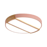 Modern Round Led Flush Mount Light In Macaron-Inspired Colors For Living Room Ceiling