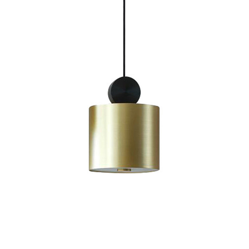 Sleek Brass Geometric Pendant Light With 1 Bulb For Dining Room Ceiling Suspension Lamp