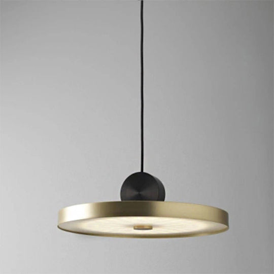 Sleek Brass Geometric Pendant Light With 1 Bulb For Dining Room Ceiling Suspension Lamp / 16