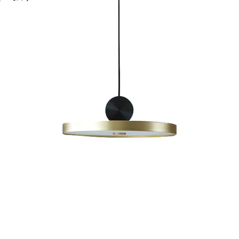 Sleek Brass Geometric Ceiling Light With 1 Bulb – Modern Suspension Lamp For Dining Room Décor