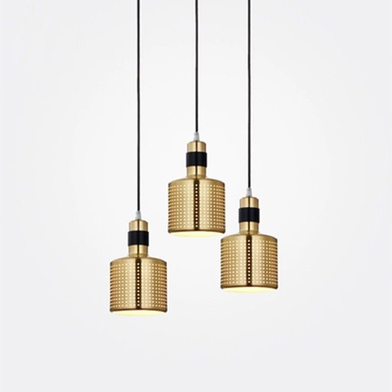 Minimalist Metal Cylinder Ceiling Light Pendant - 1 Head Drop For Bedside
