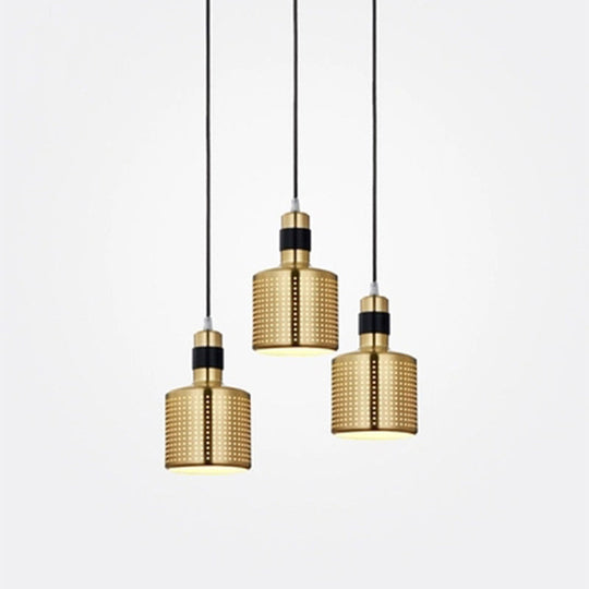 Minimalist Metal Cylinder Ceiling Light Pendant - 1 Head Drop For Bedside