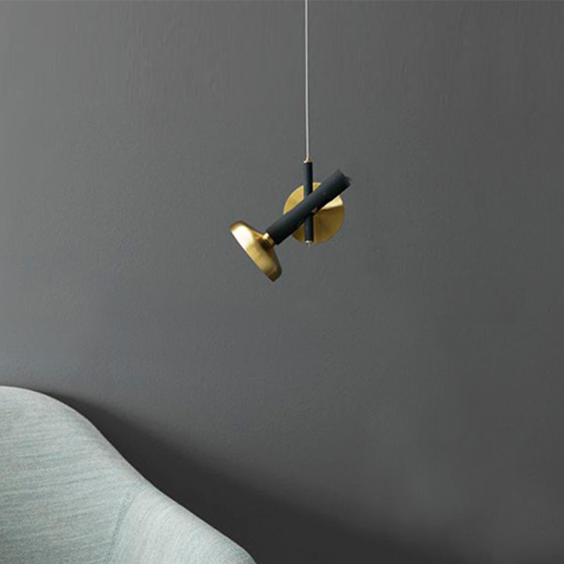 Brass Bedside Pendant Light With Torch Metal Shade - Modern Down Lighting