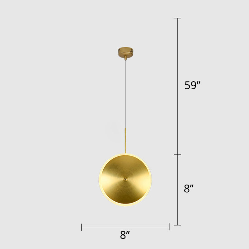 Modern Led Brass Bedside Light With Aluminum Shade