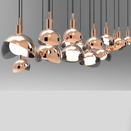 Sleek Hemisphere Metal Pendant Lamp: Simplicity In 1 Head Hanging Ceiling Light For Dining Room