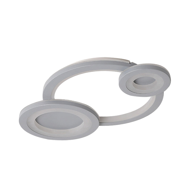 Modern White Ring And Oval Led Ceiling Light For Adult Child Room