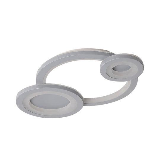 Modern White Ring And Oval Led Ceiling Light For Adult Child Room