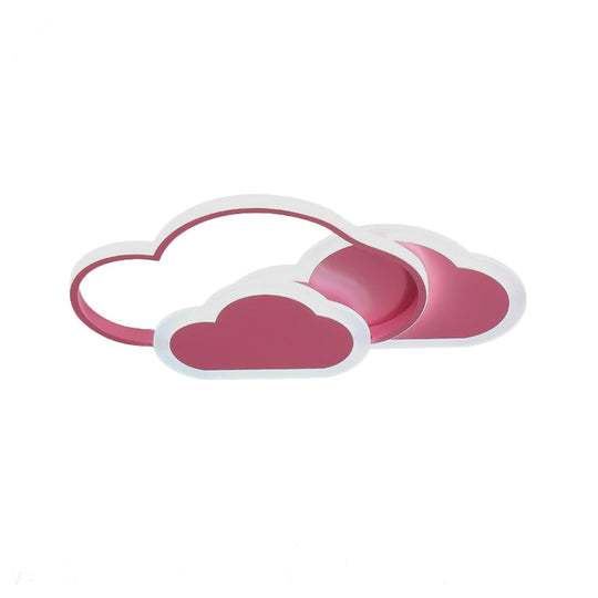 Pink Cloud Led Flush Light For Girls’ Bedroom Ceiling - Cute Acrylic Cartoon Design