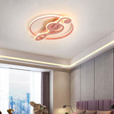 Kids Candy Colored Musical Note Ceiling Mount Light - Macaron Loft Acrylic Led Flush Pink / Warm