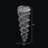Contemporary Dual-Spiral Crystal Flush Mount Ceiling Light In Stainless Steel 2/6-Head Ideal For