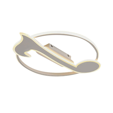 Nordic Musical Note Ceiling Mount Light For Kindergarten - Acrylic Candy Colored Lamp