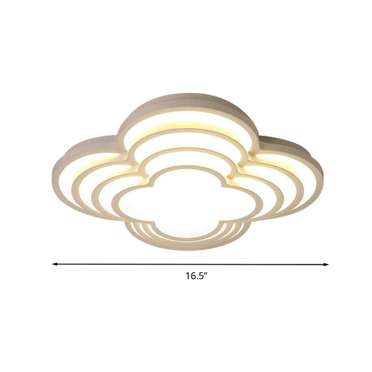 Contemporary White Led Flower Ceiling Light Fixture - Multi - Tier Acrylic Design