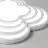 Contemporary White Led Flower Ceiling Light Fixture - Multi - Tier Acrylic Design