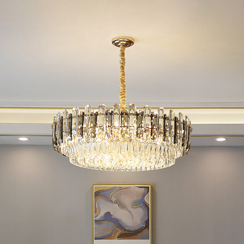 Modern Gold Crystal Chandelier 8/15/19 Bulbs Pendant Light Fixture