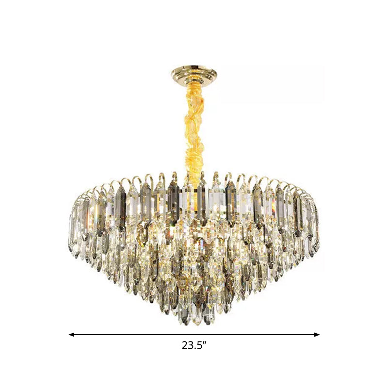 Modern 6/9/16-Bulb Clear Crystal Silver Chandelier Ceiling Light For Bedroom