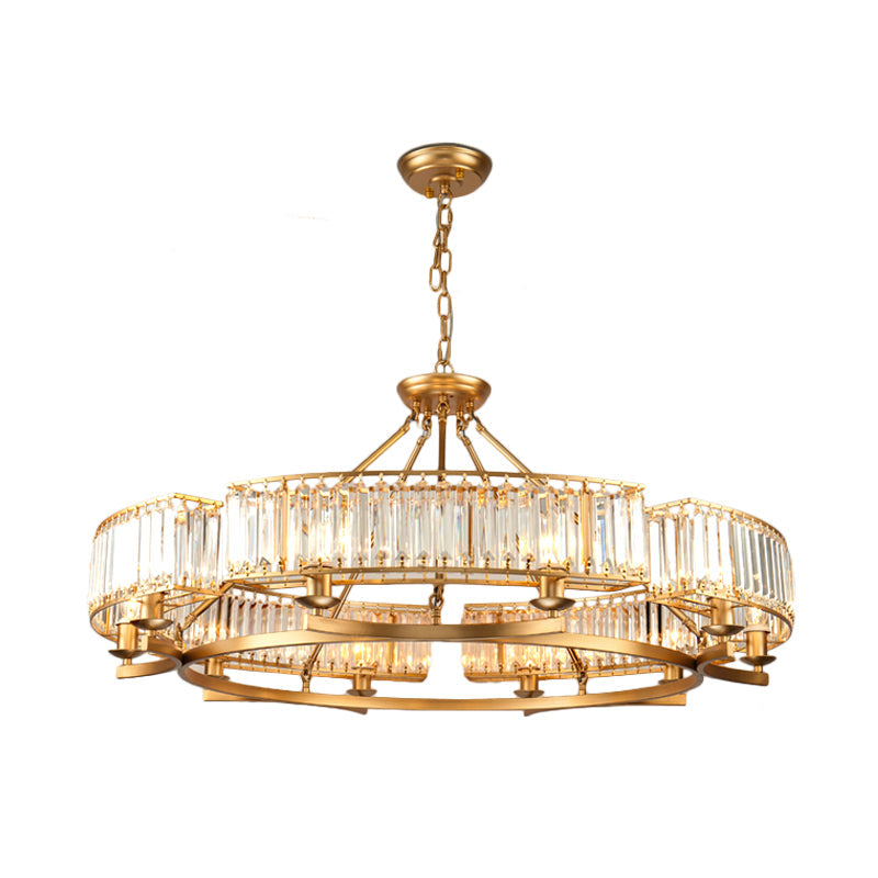Modern Gold Crystal Prism Chandelier Pendant Light - 6/8/10 Bulb Dining Room Hanging Lamp