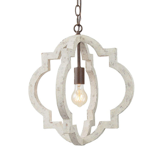 Traditional Wood Drop Pendant Hanging Light Fixture For Living Room