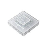 Minimalist Led Crystal Flush Mount Ceiling Lamp With Acrylic Geometry And Floral Pattern