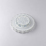 Minimalist Led Crystal Flush Mount Ceiling Lamp With Acrylic Geometry And Floral Pattern