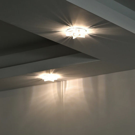 Contemporary Led Star-Shaped Crystal Ceiling Lamp For Hallway