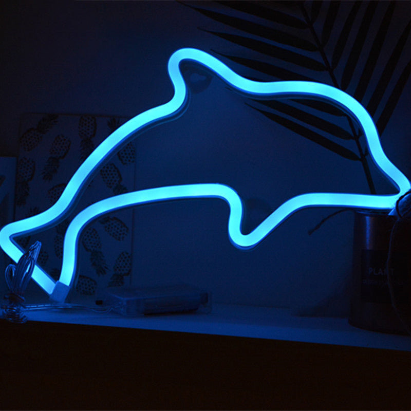 Creative Battery Powered Led Dolphin Boys Bedroom Wall Light In White