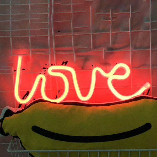 Geometric White Usb-Powered Led Nightstand Lamp - Modern Style Wall Light / Red