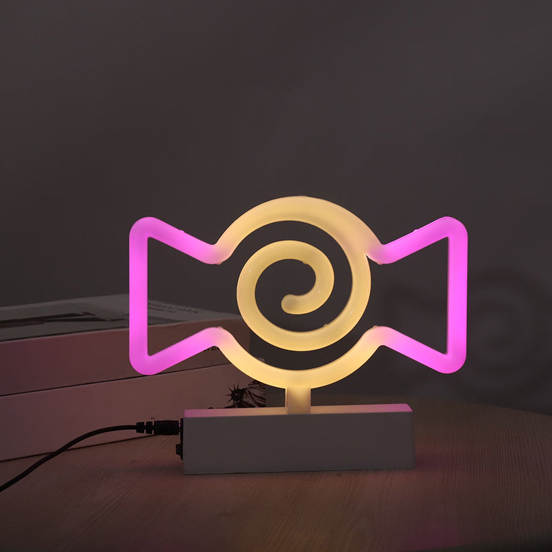 Modern Led Geometrical Nightstand Lamp - White Plastic Bedside Light For Bedroom / A