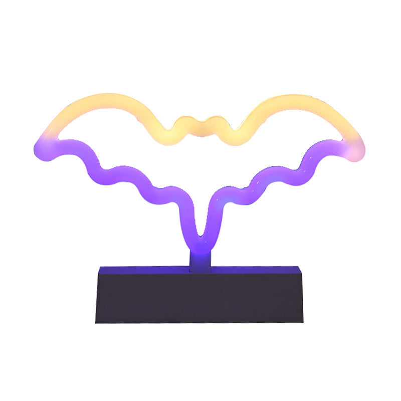 Modern Led Geometrical Nightstand Lamp - White Plastic Bedside Light For Bedroom