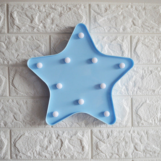 Modern Battery-Operated Led Wall Night Light - Star Stand Lighting Blue