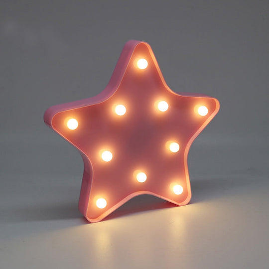 Modern Battery-Operated Led Wall Night Light - Star Stand Lighting Pink