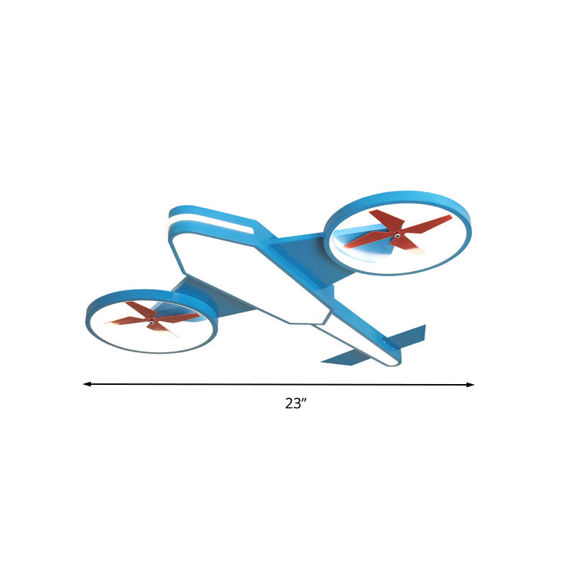 Cartoon Propeller Plane Led Ceiling Lamp - Acrylic Theme Park Shop Flush Light