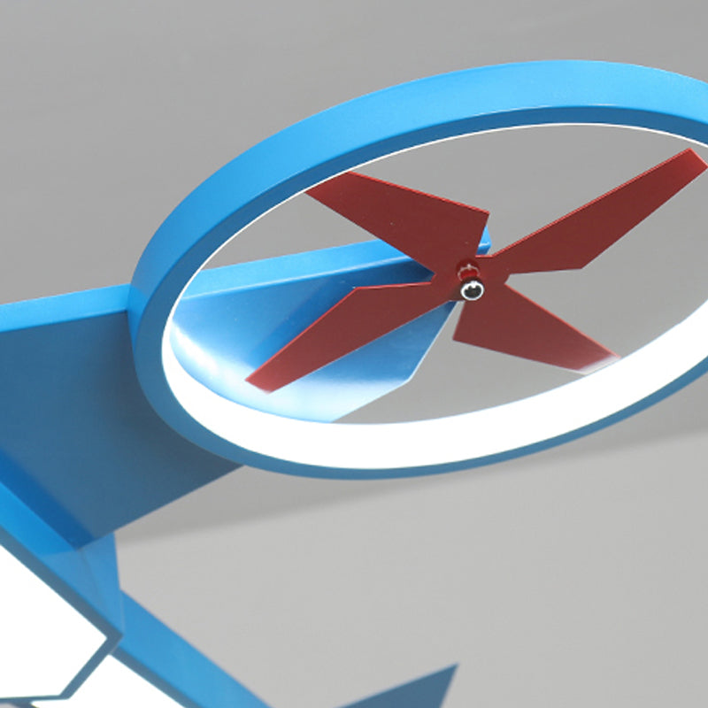 Cartoon Propeller Plane Led Ceiling Lamp - Acrylic Theme Park Shop Flush Light