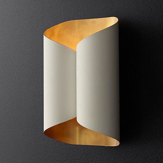 Minimalist Twist Wall Sconce With Metallic 2-Bulb Light Fixture For Porch