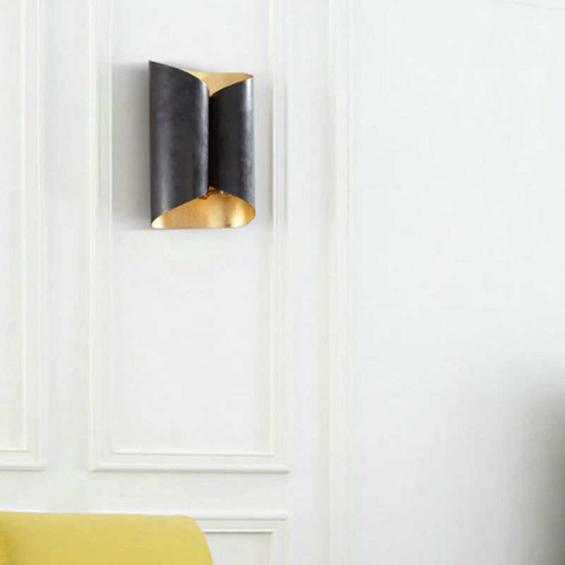 Minimalist Twist Wall Sconce With Metallic 2-Bulb Light Fixture For Porch