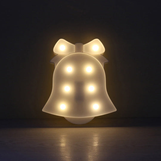 Modern Led Nightstand Light - White Christmas Elements And Battery Powered