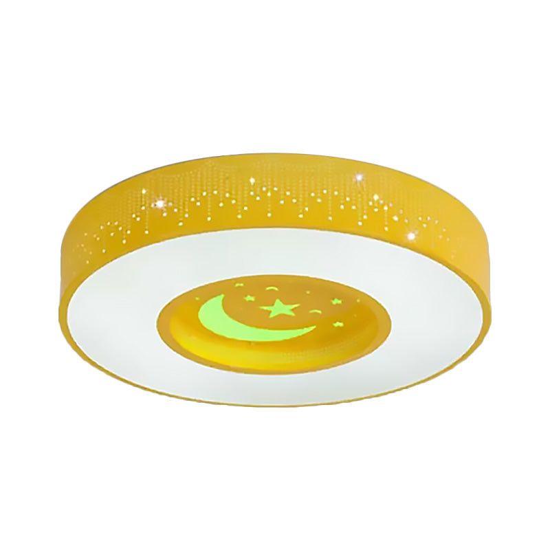 Macaron Acrylic Led Ceiling Lamp - Blue/Yellow/Green 16’/19.5’/23.5’ Round Flush Mount